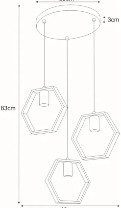 Sklep Kaja Lampa wisząca z geometrycznymi kloszami K-4722 HONEY | Kaja Clearance