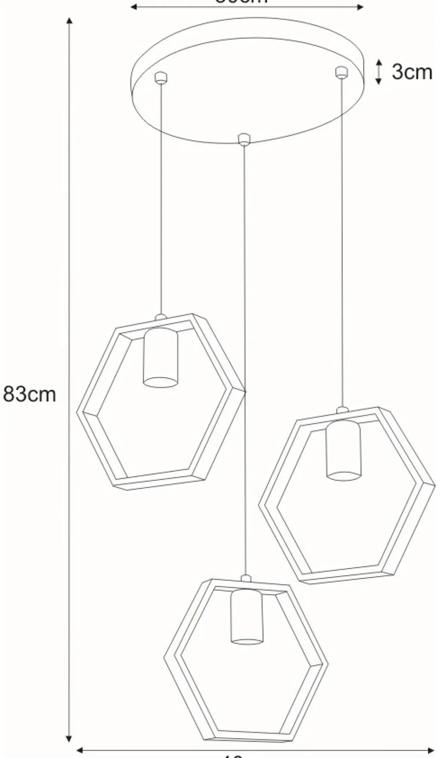 Sklep Kaja Lampa wisząca z geometrycznymi kloszami K-4722 HONEY | Kaja Clearance