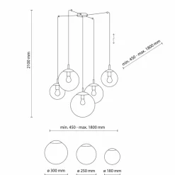 Sklep Kaja Lampa wisząca z grafitowymi kloszami TK 5382 ESME GRAPHITE | Kaja Clearance