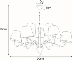 Sklep Kaja Lampa wisząca z klasycznymi abażurami K-4021 SIENA WHITE | Kaja biały Cheap