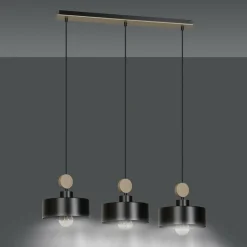 Sklep Kaja Lampa wisząca z kloszami i regulowaną wysokością 582/3 | Kaja czarny Best