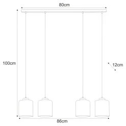 Sklep Kaja Lampa wisząca z kloszami, na podłużnej listwie K-5576 z serii MI Sale