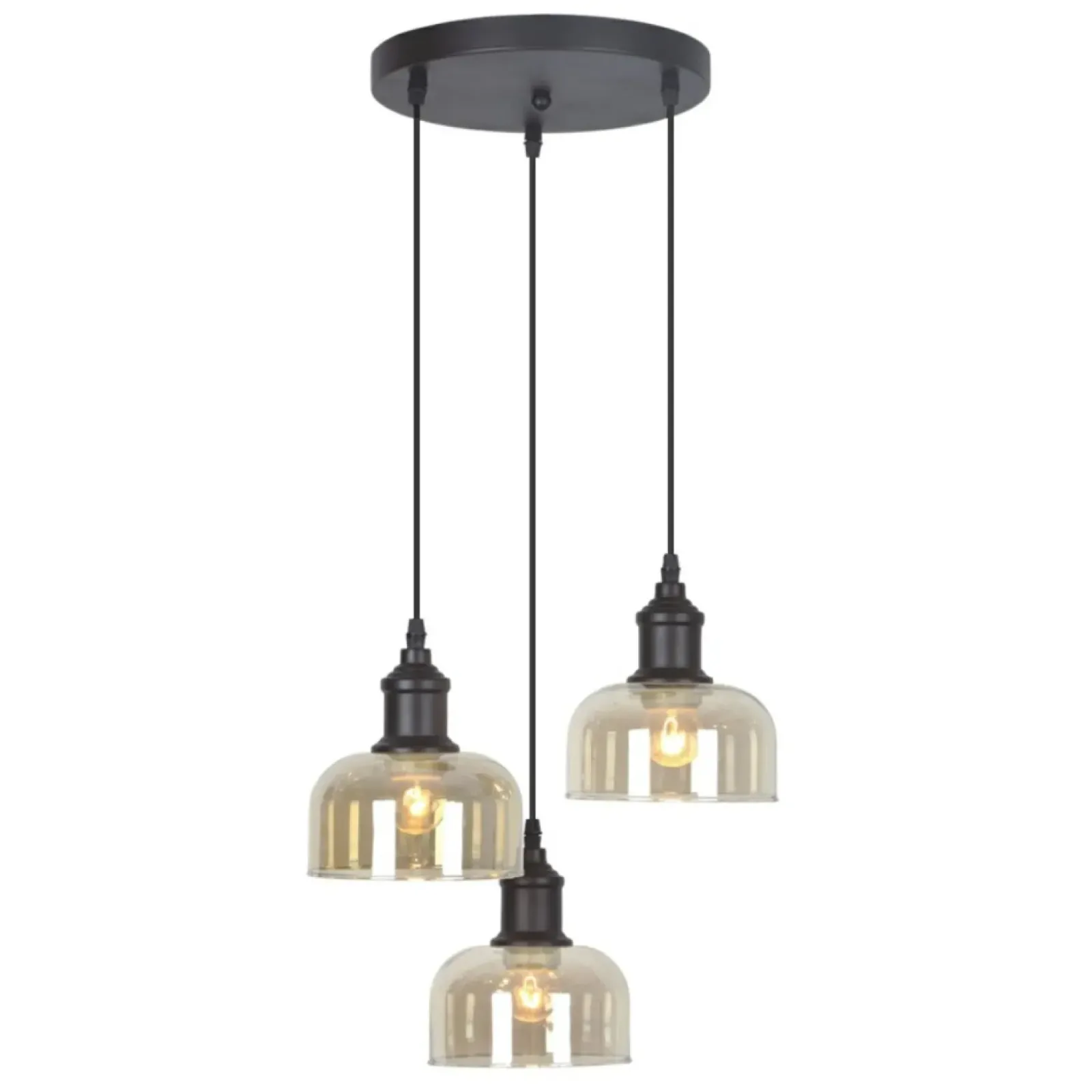 Sklep Kaja Lampa wisząca z kloszami retro K-JSL-1208/3P DORO | Kaja Oświetlenie czarny Discount