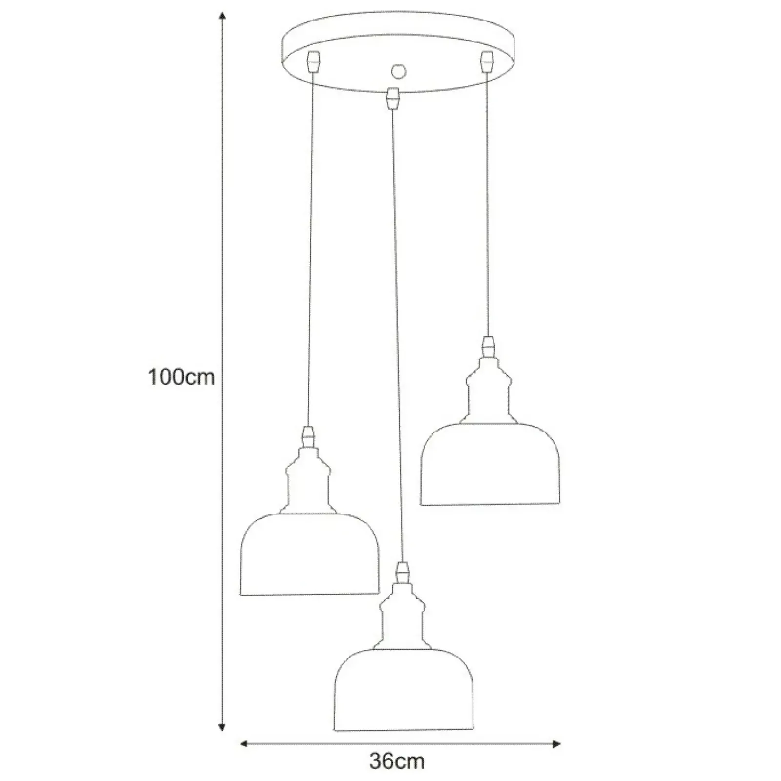 Sklep Kaja Lampa wisząca z kloszami retro K-JSL-1208/3P DORO | Kaja Oświetlenie czarny Discount