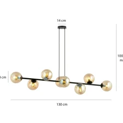 Sklep Kaja Lampa wisząca z kloszami w kolorze miodu 876/8 | Kaja Oświetlenie Discount