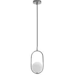 Sklep Kaja Lampa wisząca z kloszem w srebrnym zdobieniu 31-32065 CORDEL | Kaja Flash Sale