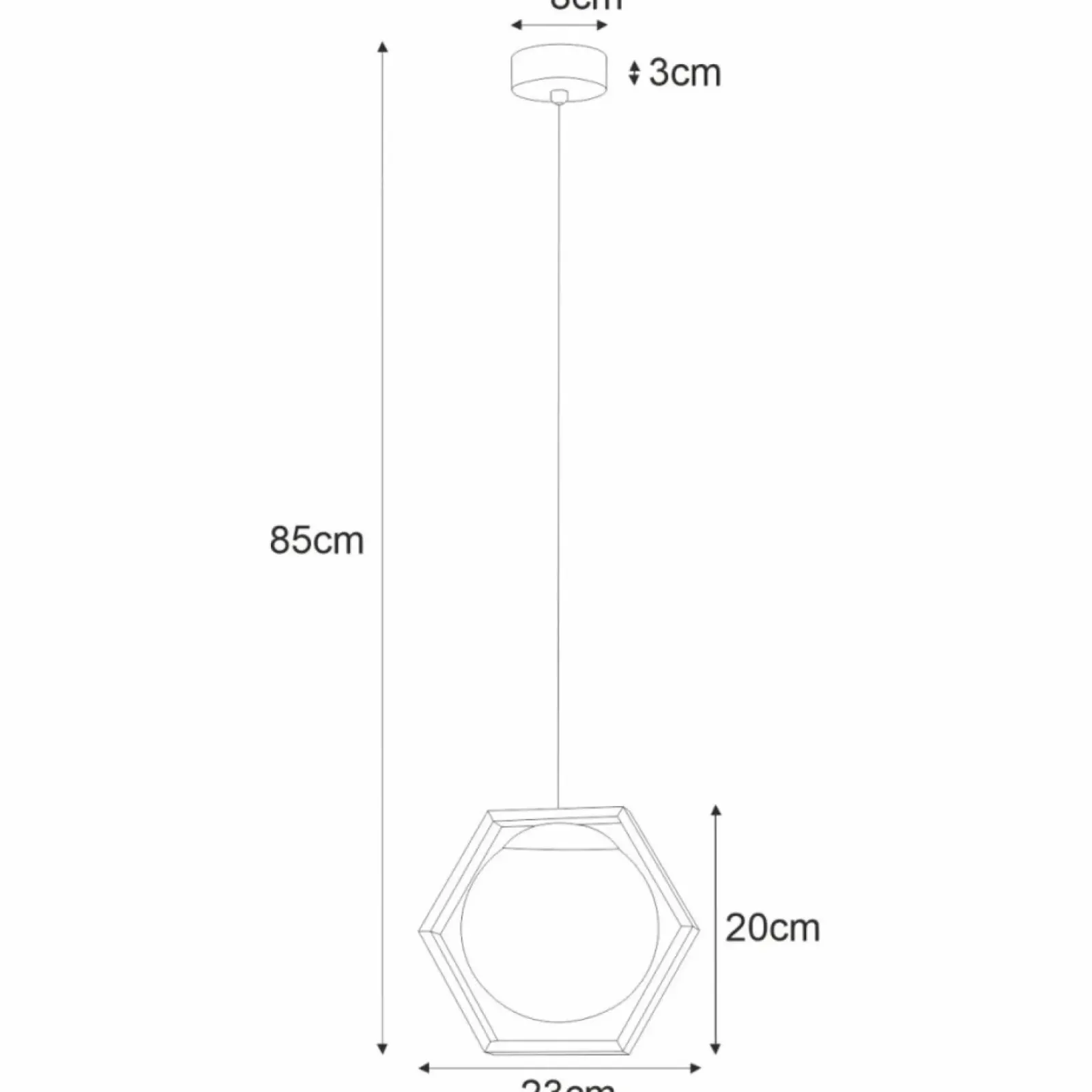 Sklep Kaja Lampa wisząca z kloszem w sześciokątnej ramce K-4785 | Kaja New