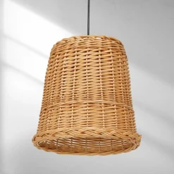 Sklep Kaja Lampa wisząca z kloszem z naturalnego materiału MLP7990 z serii VIMINI | Kaja Oś Fashion