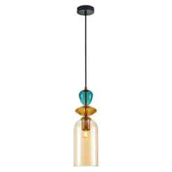 Sklep Kaja Lampa wisząca z kolorowym szkłem PND-30263-1C-BRO-AMB z serii BUSCO Hot