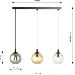 Sklep Kaja Lampa wisząca z kolorowymi kloszami 714/3 | Kaja Oświetlenie Discount