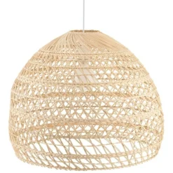 Sklep Kaja Lampa wisząca z kopułowym, plecionym abażurem 11152 BOHO | Kaja Outlet