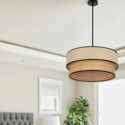 Sklep Kaja Lampa wisząca z kremowym abażurem 31-36988 LORENZO | Kaja Oświetlenie Sale