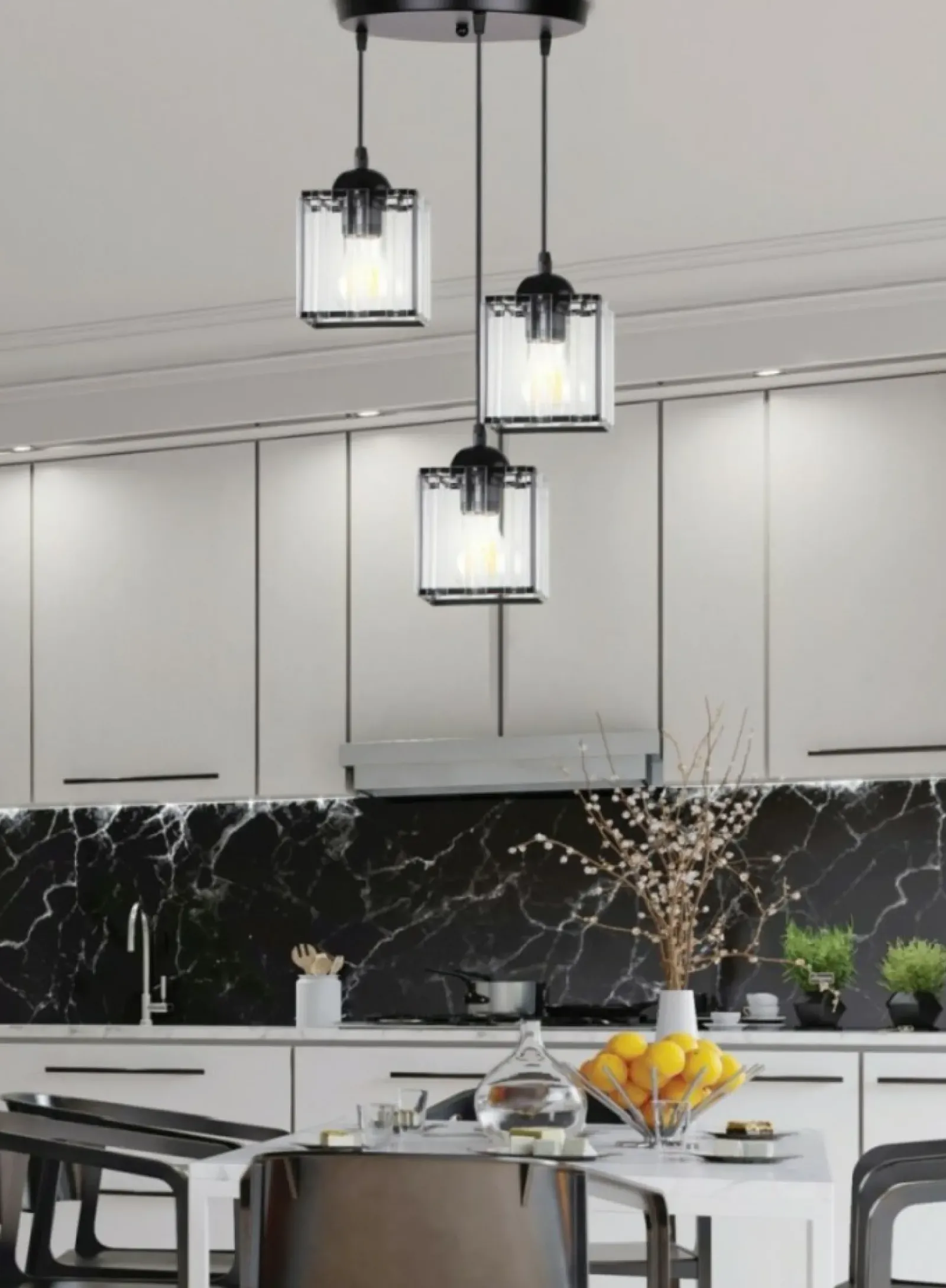 Sklep Kaja Lampa wisząca z kryształowymi kloszami 33-21137 GLASSIA | Kaja Discount