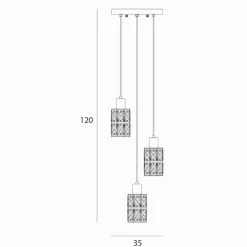 Sklep Kaja Lampa wisząca z kryształowymi kloszami PND-44236-3-BK-GD z serii MENFI Outlet
