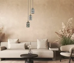 Sklep Kaja Lampa wisząca z kryształowymi kloszami PND-44236-3-BK-GD z serii MENFI Outlet