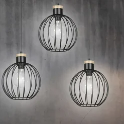 Sklep Kaja Lampa wisząca z kulistym drucianym kloszem 754/3 | Kaja Oświetlenie czarny Online