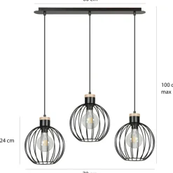 Sklep Kaja Lampa wisząca z kulistym drucianym kloszem 754/3 | Kaja Oświetlenie czarny Online