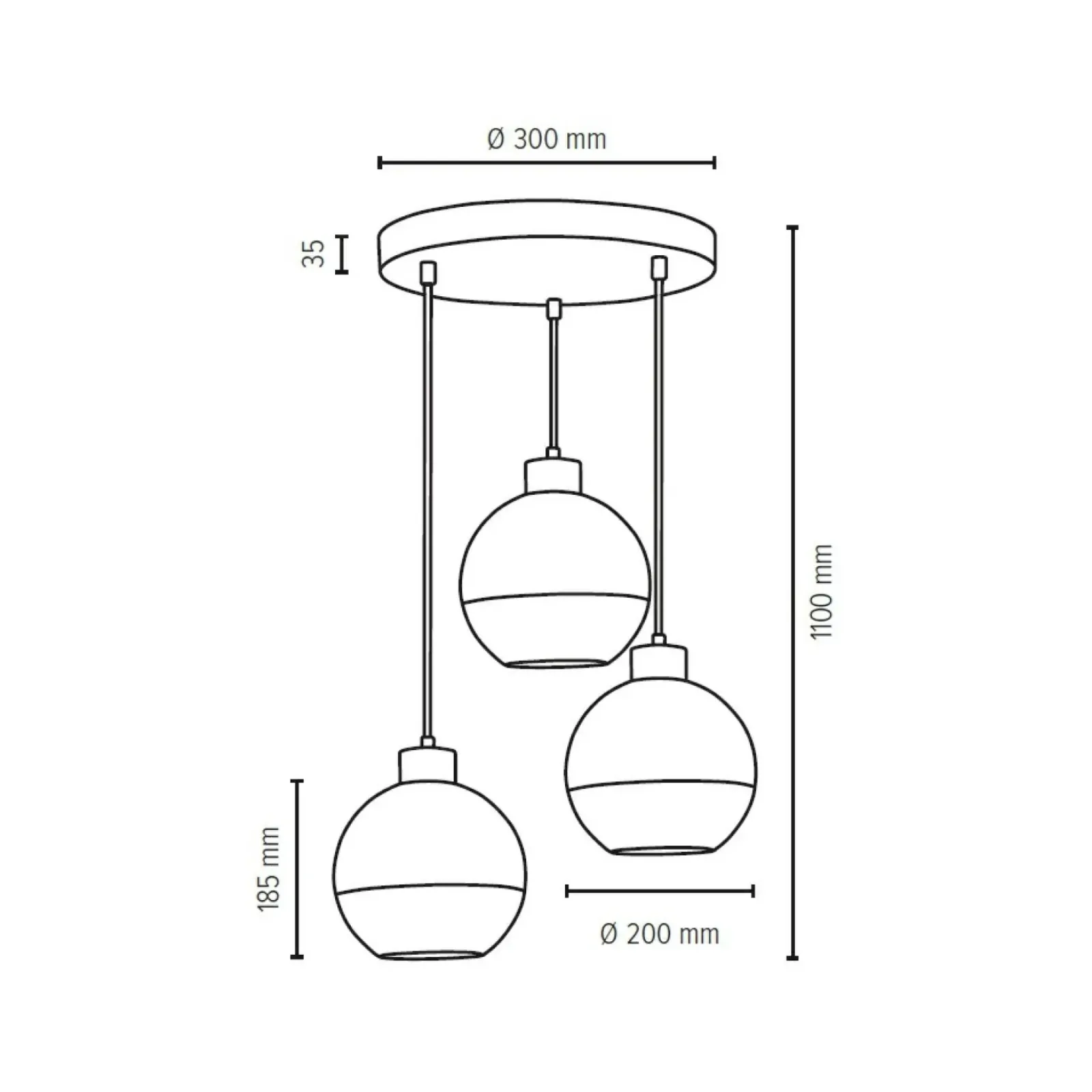 Sklep Kaja Lampa wisząca z kulistymi, ozdobnymi kloszami 1860374R LINEA | Kaja Outlet