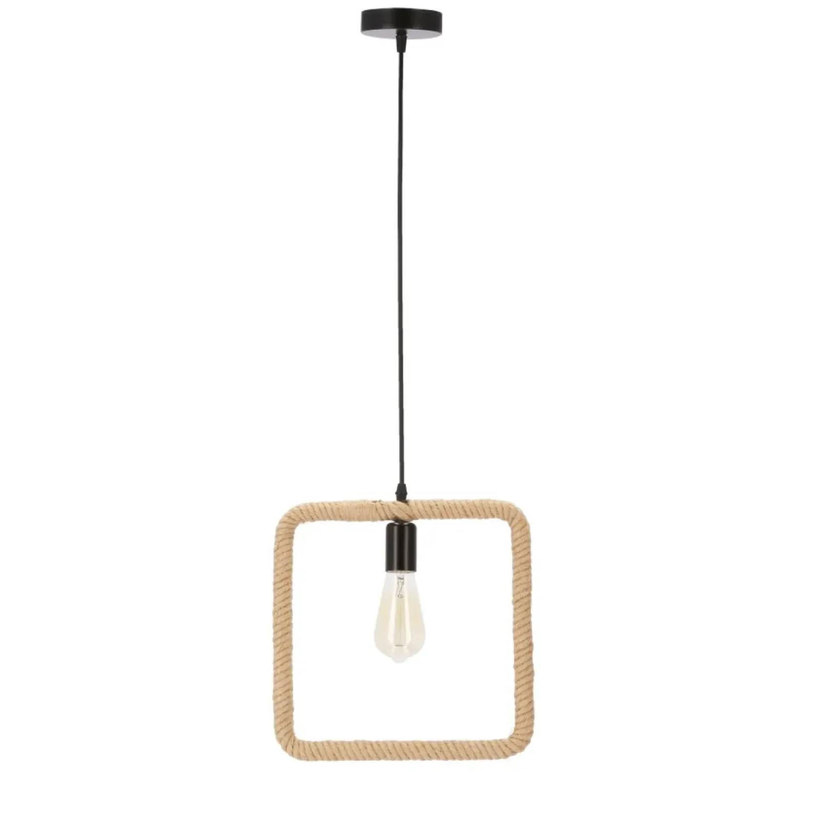 Sklep Kaja Lampa wisząca z kwadratową obręczą, styl boho 31-28723 z serii QUADRO | Kaja Ośw Outlet