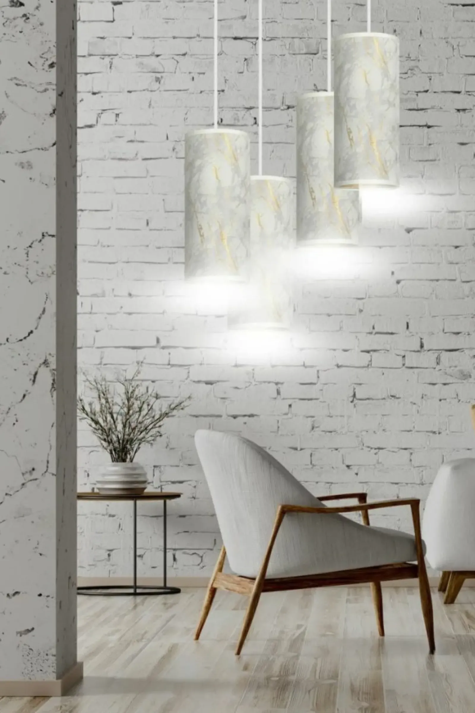 Sklep Kaja Lampa wisząca z marmurowymi abażurami 1057/4PREM KARLI PREMIUM | Kaja biały Sale