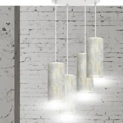 Sklep Kaja Lampa wisząca z marmurowymi abażurami 1057/4PREM KARLI PREMIUM | Kaja biały Sale