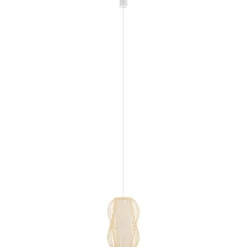 Sklep Kaja Lampa wisząca z małym, beżowym abażurem 11160 PUKET | Kaja Oświetlenie Fashion