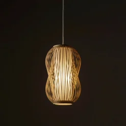 Sklep Kaja Lampa wisząca z małym, beżowym abażurem 11160 PUKET | Kaja Oświetlenie Fashion
