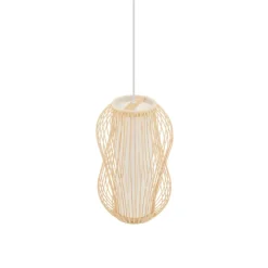Sklep Kaja Lampa wisząca z małym, beżowym abażurem 11160 PUKET | Kaja Oświetlenie Fashion