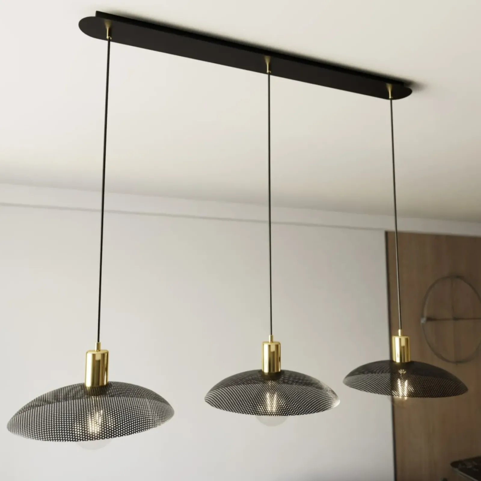Sklep Kaja Lampa wisząca z metalowymi kloszami 1320/3 SPIRIT | Kaja Oświetlenie czarny Shop