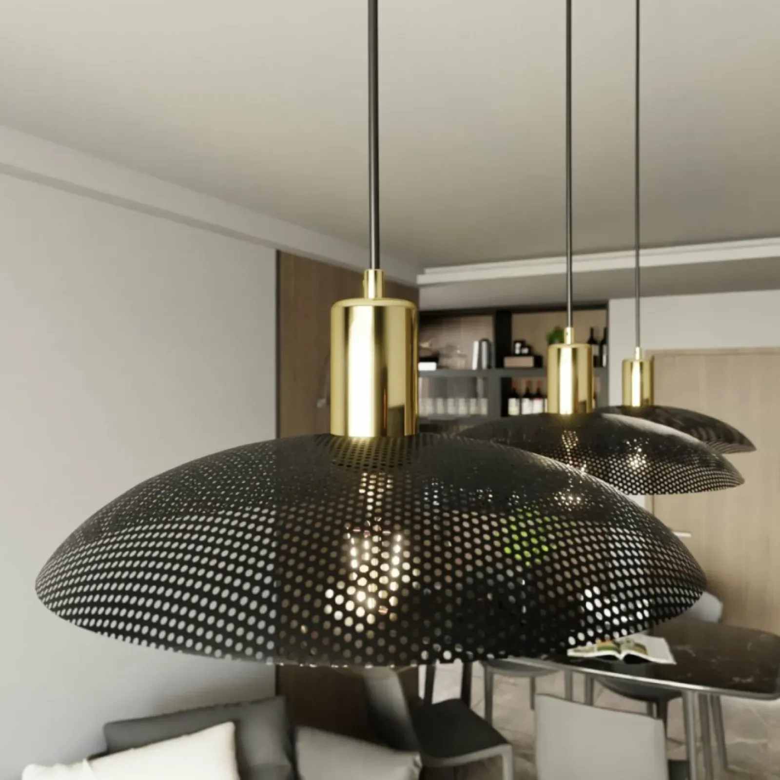 Sklep Kaja Lampa wisząca z metalowymi kloszami 1320/3 SPIRIT | Kaja Oświetlenie czarny Shop
