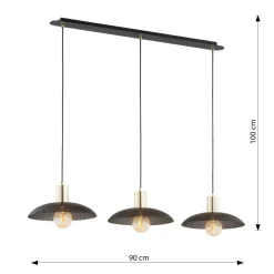 Sklep Kaja Lampa wisząca z metalowymi kloszami 1320/3 SPIRIT | Kaja Oświetlenie czarny Shop