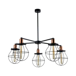 Sklep Kaja Lampa wisząca z miedzianymi elementami 9738 | Kaja Oświetlenie czarny Shop