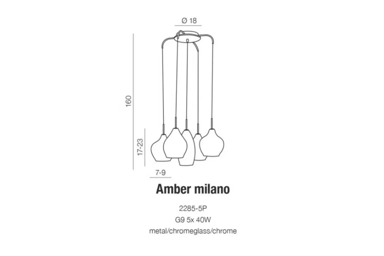 Sklep Kaja Lampa wisząca z mi kloszami AZ3172 AMBER | Kaja Oświetlenie miedziany Best Sale