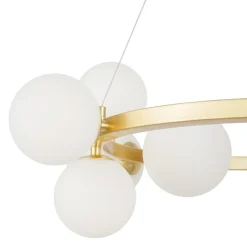 Sklep Kaja Lampa wisząca z mlecznymi kloszami MOD545PL-11BS z serii DALLAS | Kaja złoty Best Sale