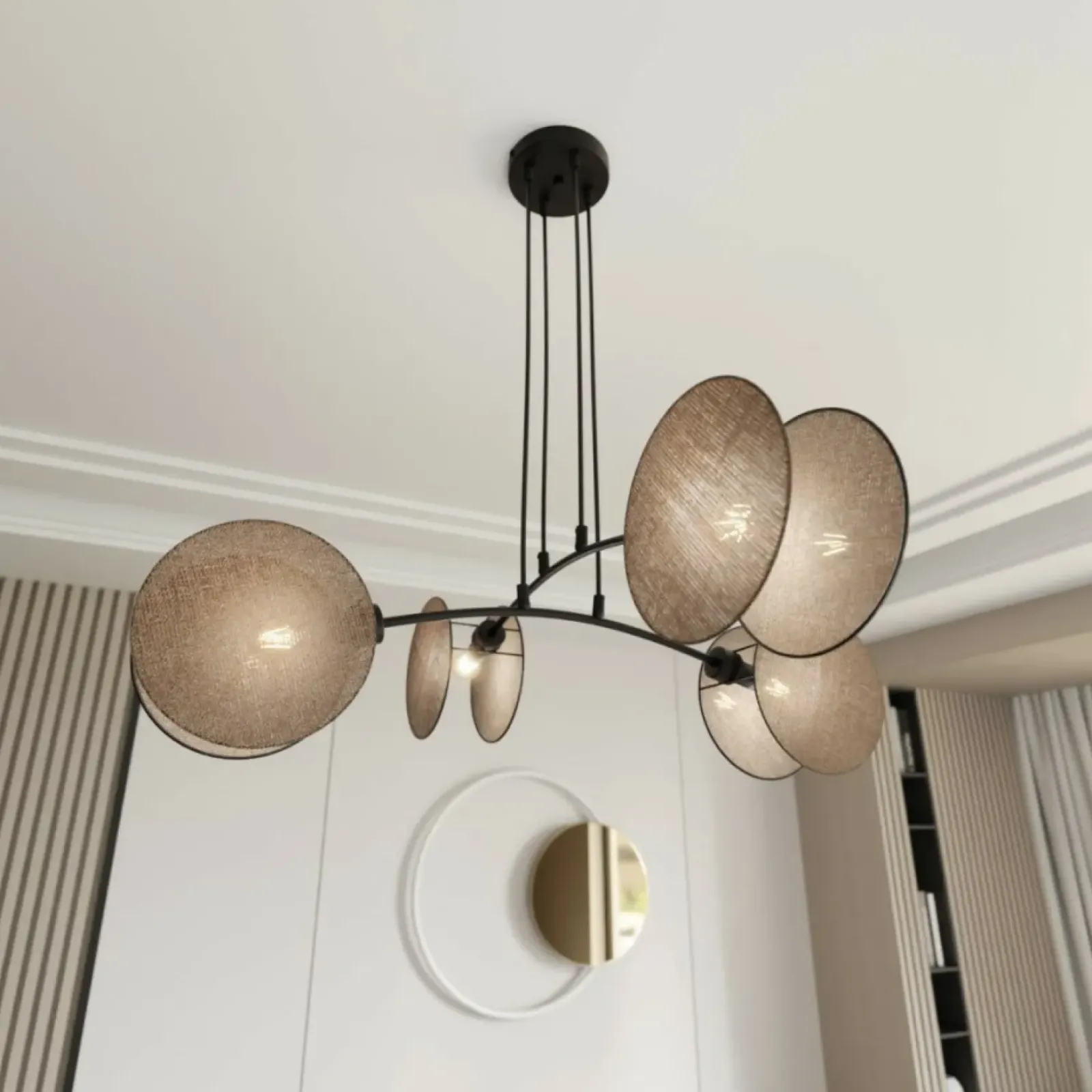 Sklep Kaja Lampa wisząca z naturalnymi abażurami 1328/4 MOTIF | Kaja Oświetlenie Cheap