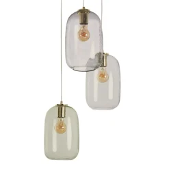 Sklep Kaja Lampa wisząca z obłymi, szklanymi kloszami ABR-3SKCLA CLARO | Kaja złoty Outlet