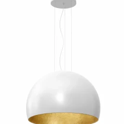 Sklep Kaja Lampa wisząca z okazałym, biało-złotym kloszem LX 1680 z serii COMPO Flash Sale