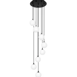 Sklep Kaja Lampa wisząca z ośmioma mlecznymi kloszami K-5552 z serii ASPEN New