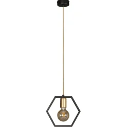 Sklep Kaja Lampa wisząca z ozdobną ramką heksagon K-4720 HONEY | Kaja Oświetlenie Shop