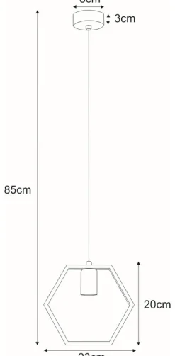 Sklep Kaja Lampa wisząca z ozdobną ramką heksagon K-4720 HONEY | Kaja Oświetlenie Shop