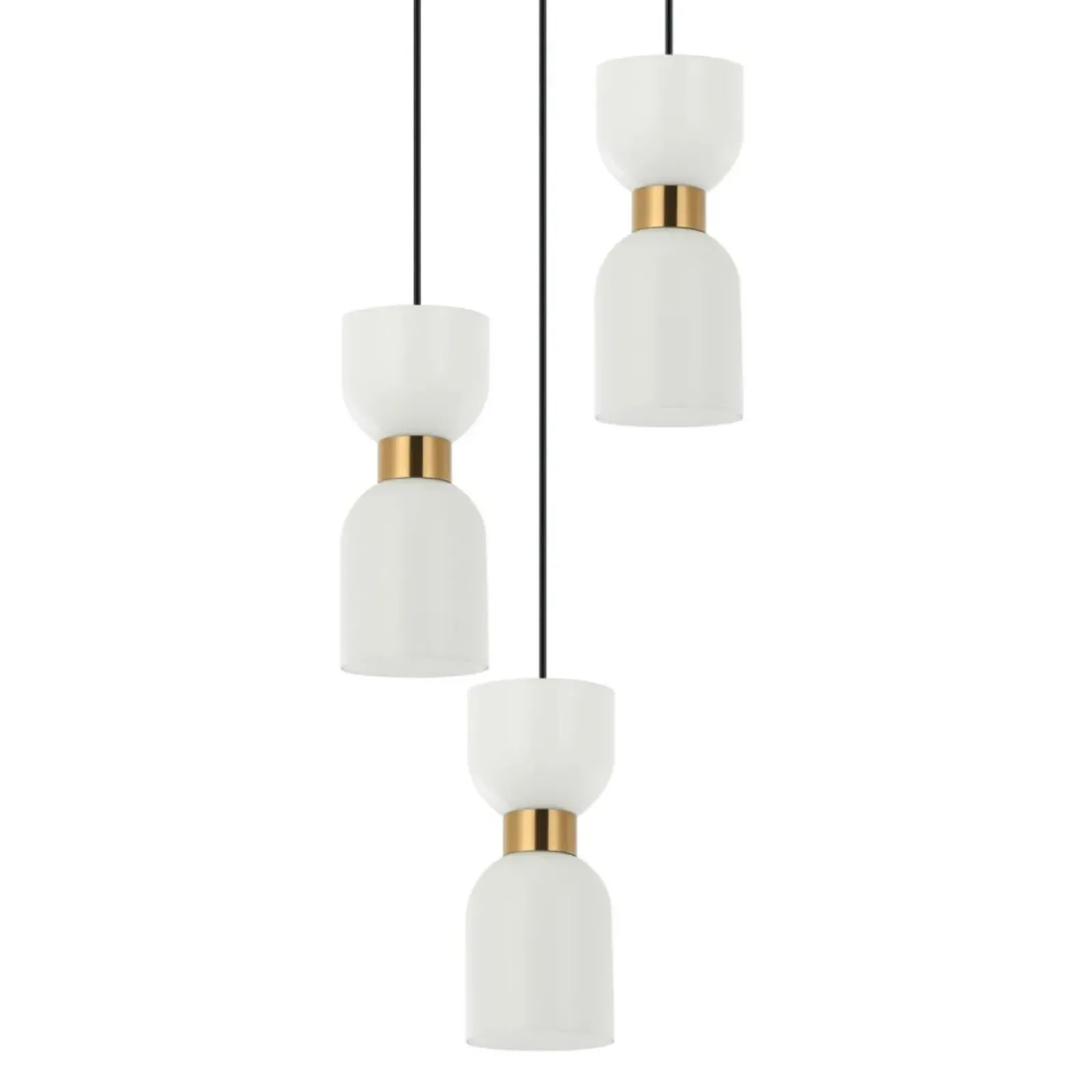 Sklep Kaja Lampa wisząca z ozdobnymi kloszami PND-57602-3-BK+BRO MONZA | Kaja Discount