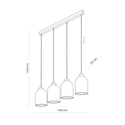 Sklep Kaja Lampa wisząca z ozdobnymi kloszami, nad stół TK 5625 z serii SATIPO New