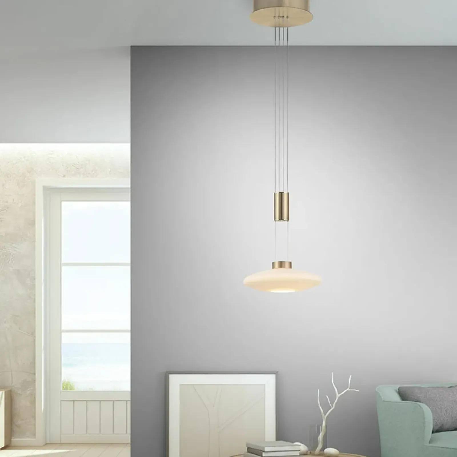 Sklep Kaja Lampa wisząca z pamięcią po wyłączeniu 2080-60 z serii LAUTADA | Kaja mosiądz Store