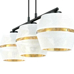 Sklep Kaja Lampa wisząca z perforowanymi abażurami, nad stół 1184/3 z serii MALIA czarny Clearance