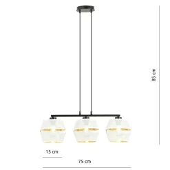 Sklep Kaja Lampa wisząca z perforowanymi abażurami, nad stół 1184/3 z serii MALIA czarny Clearance