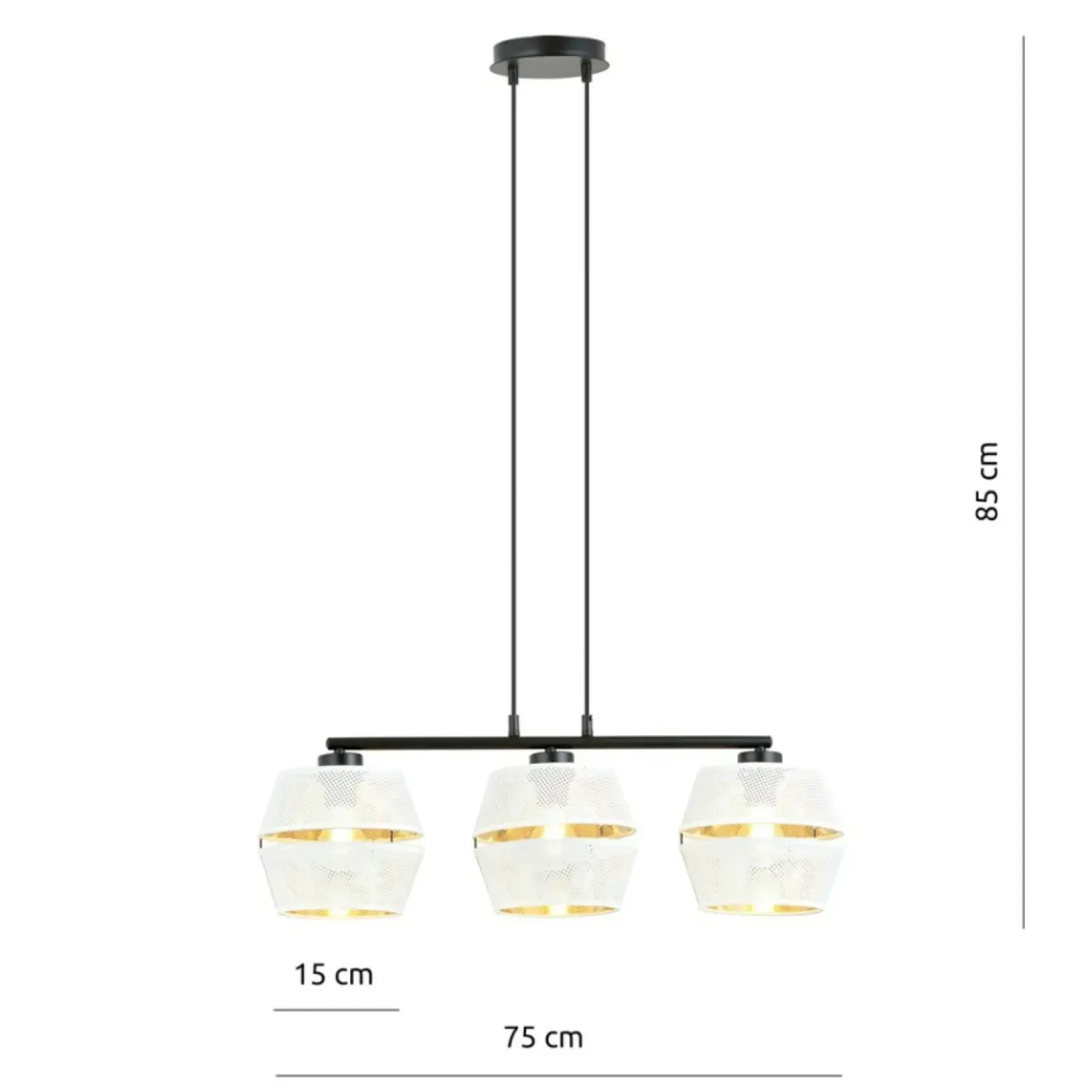 Sklep Kaja Lampa wisząca z perforowanymi abażurami, nad stół 1184/3 z serii MALIA czarny Clearance