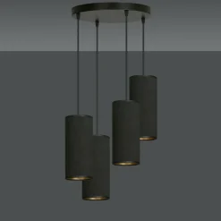 Sklep Kaja Lampa wisząca z pięcioma abażurami 1067/4PREM BENTE PREMIUM | Kaja czarny Clearance