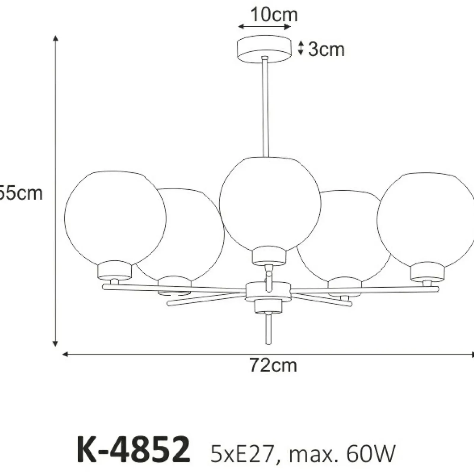 Sklep Kaja Lampa wisząca z pięcioma kloszami K-4852 ALDAR | Kaja Oświetlenie Hot