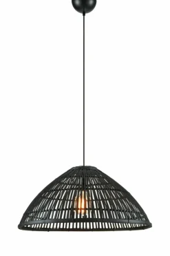 Sklep Kaja Lampa wisząca z plecionym, czarnym abażurem 108674 CAPELLO | Kaja Flash Sale