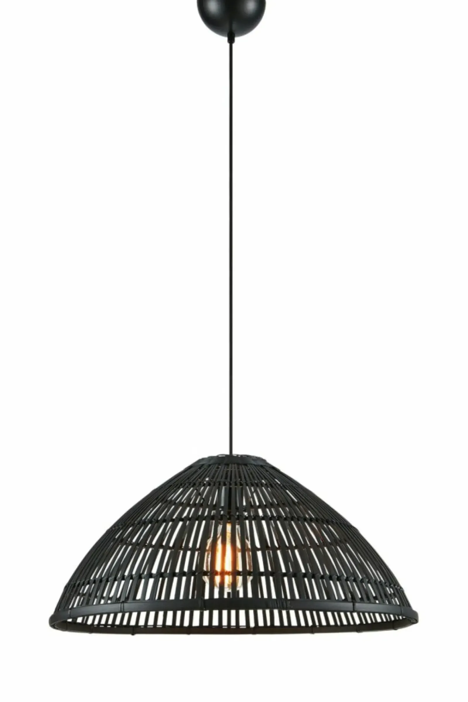Sklep Kaja Lampa wisząca z plecionym, czarnym abażurem 108674 CAPELLO | Kaja Flash Sale